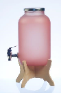 Диспенсер для напитков 4,25 л с краником на подставке (розовый)