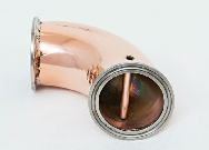Угол отвода медный 90° под кламп DN-2 (труба 51 мм) с штуцером под термометр