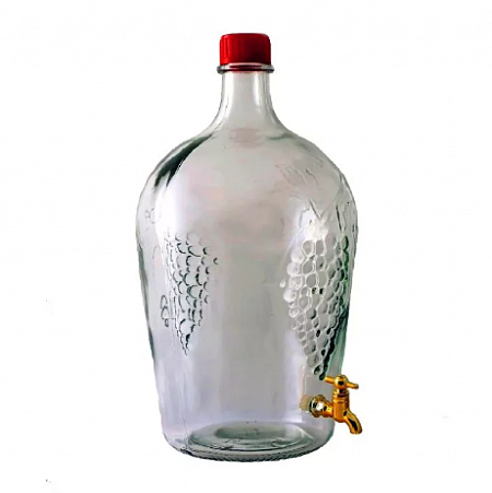 Бутылка стеклянная "Ровоам" 4,5 л. с краником